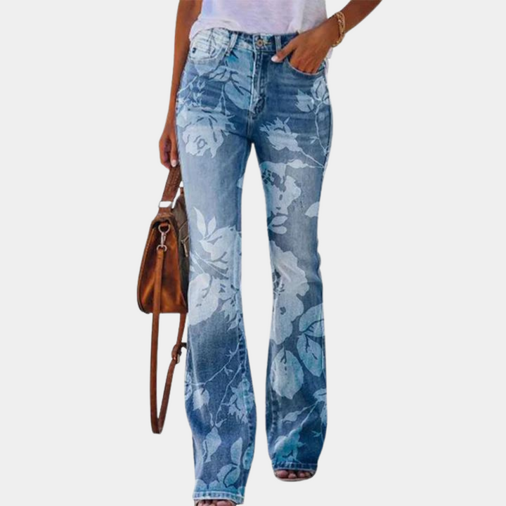 W&W Mode | Damen Jeans Mit Ausgestelltem Bein Und Knopfdetails