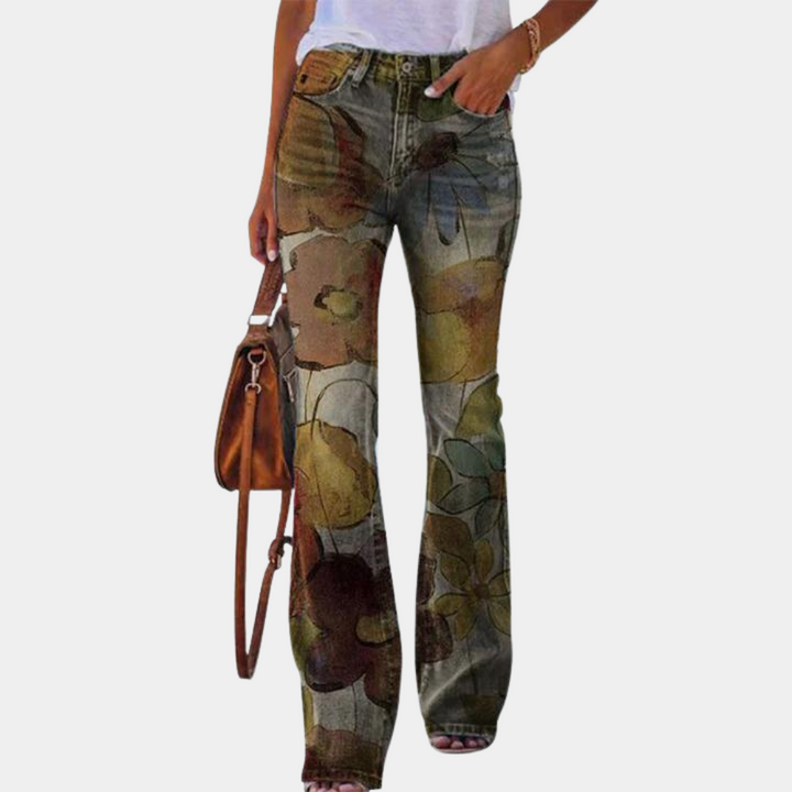 W&W Mode | Damen Jeans Mit Ausgestelltem Bein Und Knopfdetails