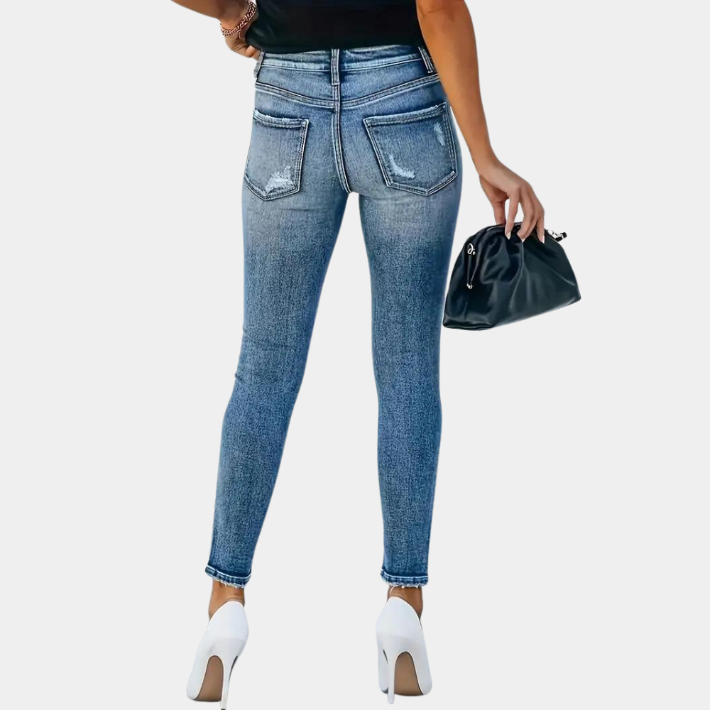 WW | Trendy Skinny Damenjeans mit modischen Knöpfen