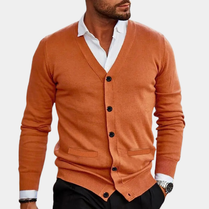 W&W Mode | Luxuriöse Herrenstrickjacke mit Knöpfen