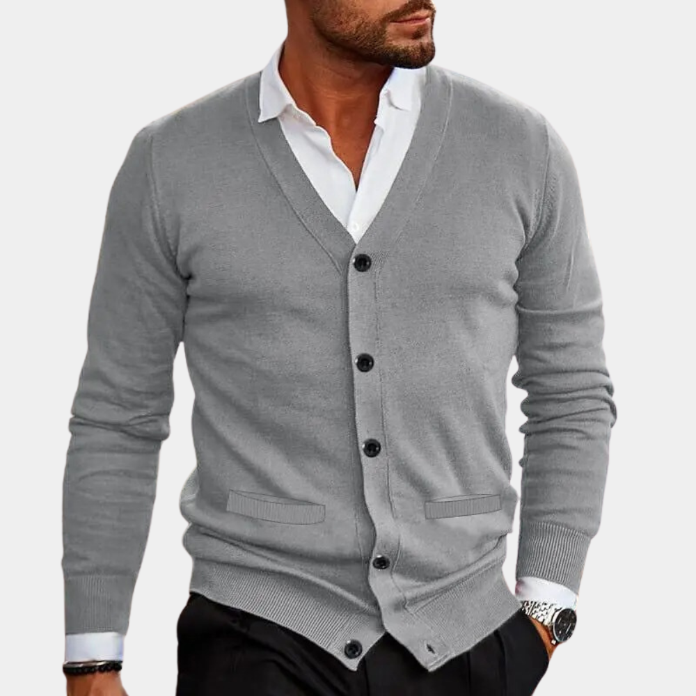 W&W Mode | Luxuriöse Herrenstrickjacke mit Knöpfen