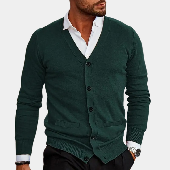 W&W Mode | Luxuriöse Herrenstrickjacke mit Knöpfen