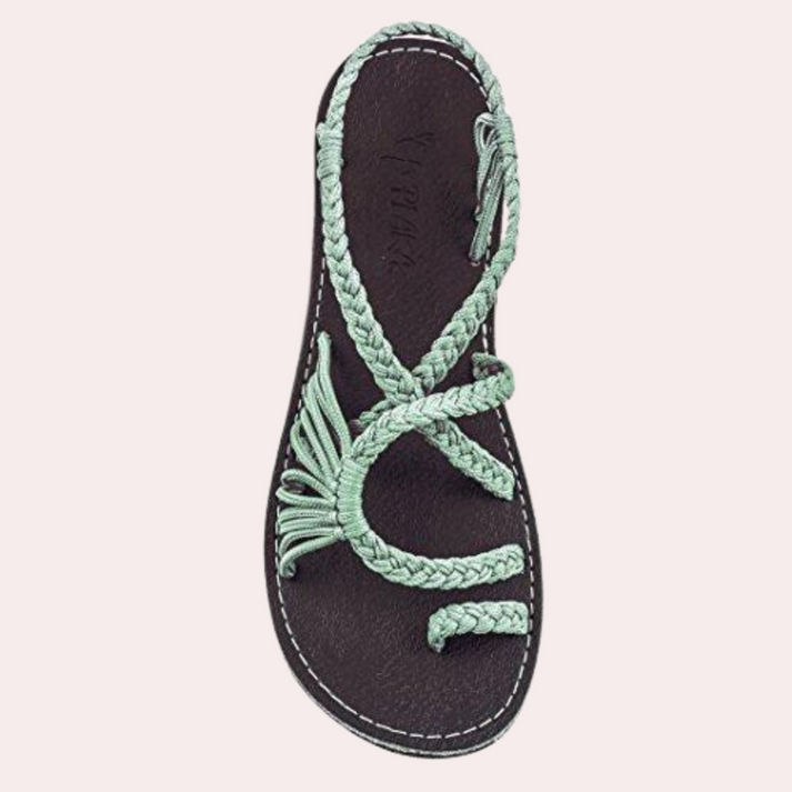 W&W Mode | Leichte Flache Riemchensandalen mit Offenem Zehendesign für Komfort