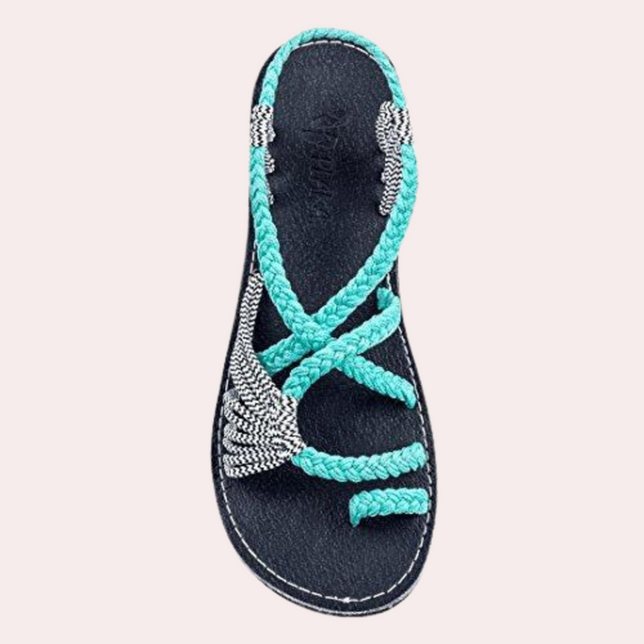W&W Mode | Leichte Flache Riemchensandalen mit Offenem Zehendesign für Komfort