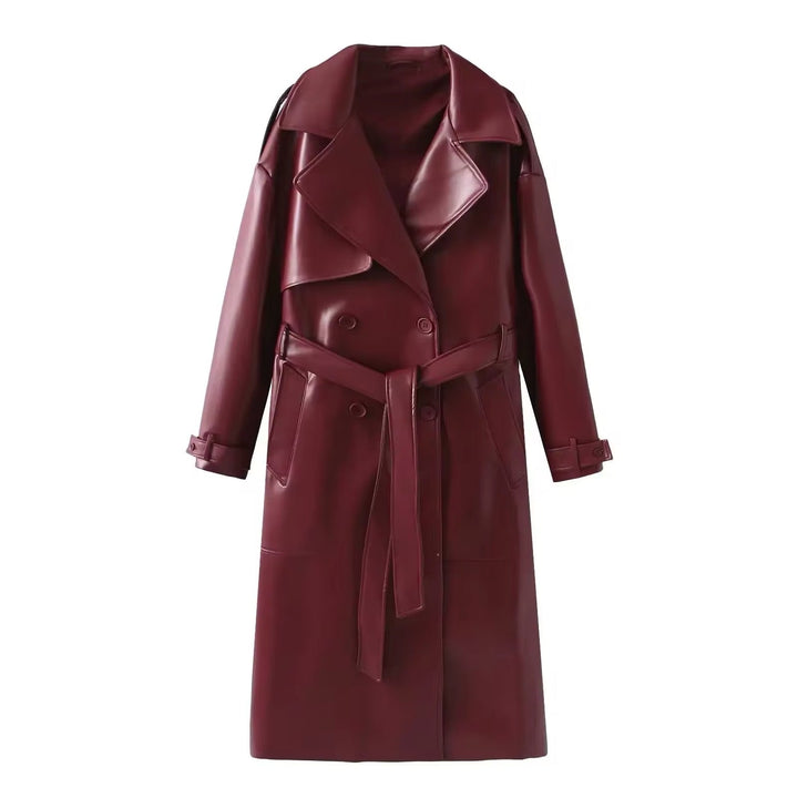W&W Mode | Eleganter Leder Trenchcoat Herbst Chic