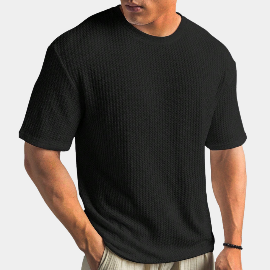 WW | Geripptes T-shirt Für Herren Lässig & Bequem