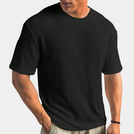 WW | Geripptes T-shirt Für Herren Lässig & Bequem