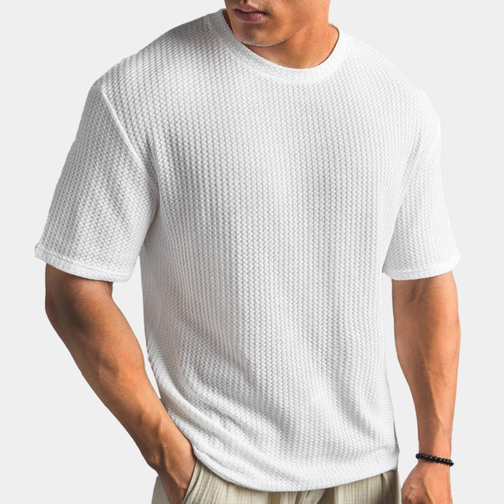 WW | Geripptes T-shirt Für Herren Lässig & Bequem