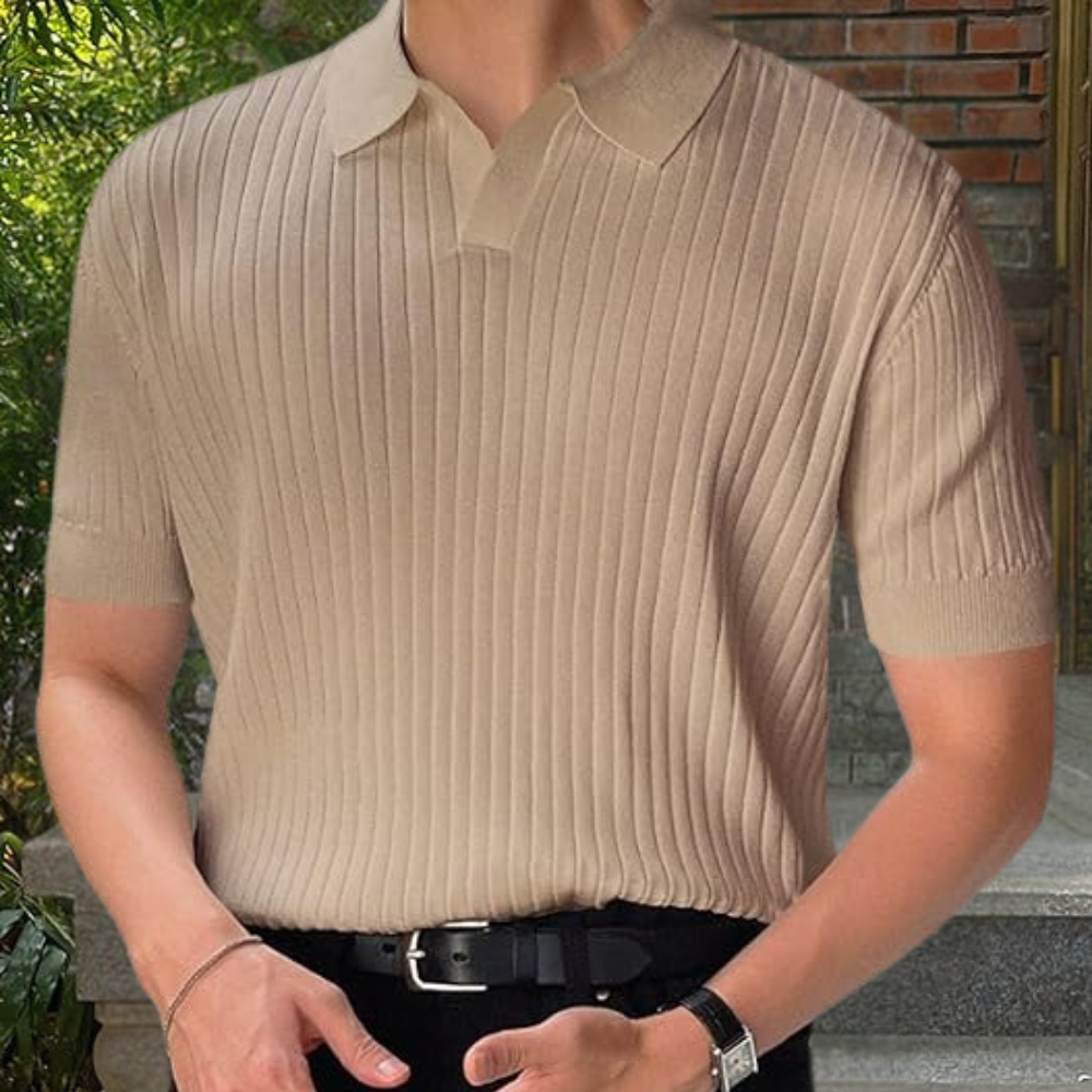 WW | Geripptes Poloshirt Für Herren Modern & Vielseitig