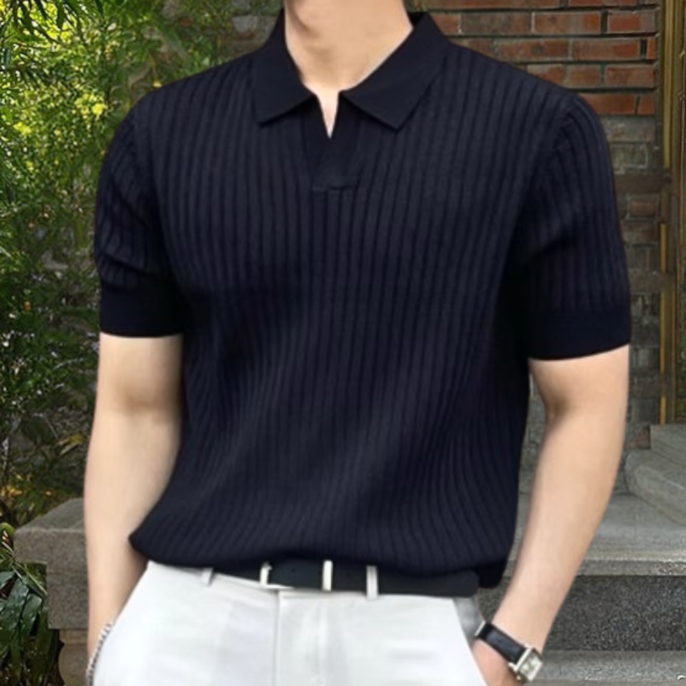 WW | Geripptes Poloshirt Für Herren Modern & Vielseitig