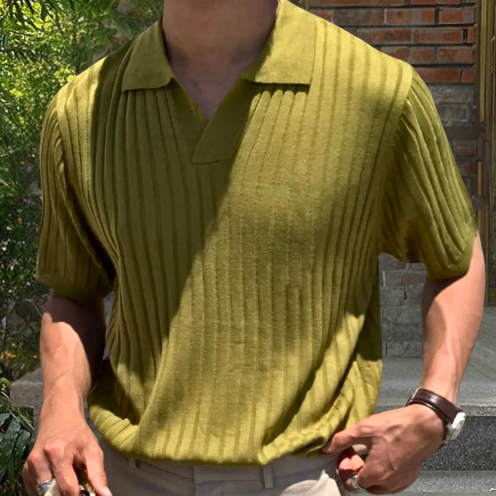 WW | Geripptes Poloshirt Für Herren Modern & Vielseitig