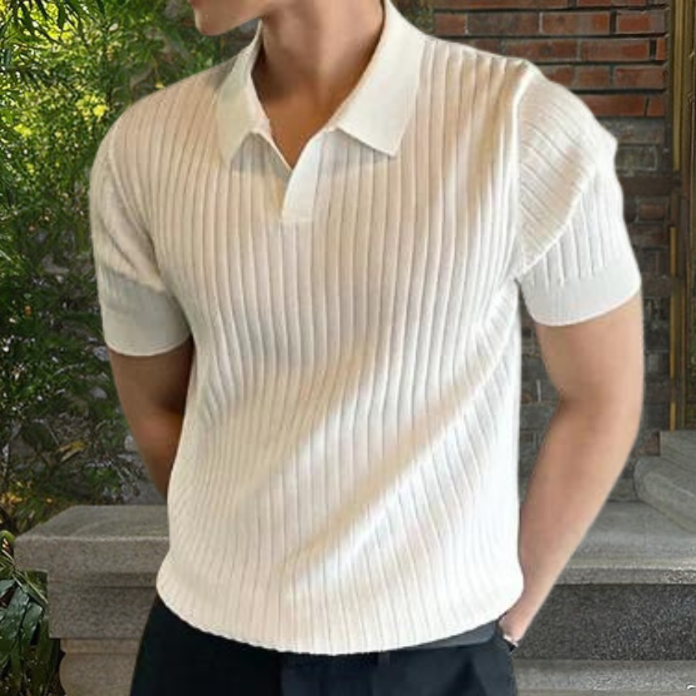 WW | Geripptes Poloshirt Für Herren Modern & Vielseitig