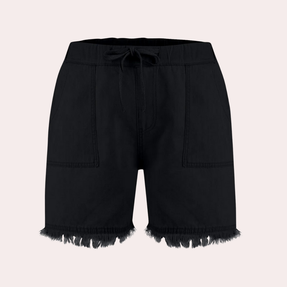 WW | Einfache Passform mit Fransen Jeansshorts für Frauen