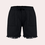 WW | Einfache Passform mit Fransen Jeansshorts für Frauen