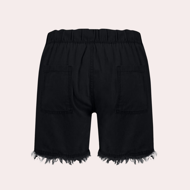 WW | Einfache Passform mit Fransen Jeansshorts für Frauen