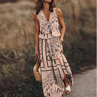 WW | Maxi Damenkleid mit Textdruck