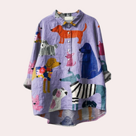 WW | Damen Casual Shirt mit Hundedruck