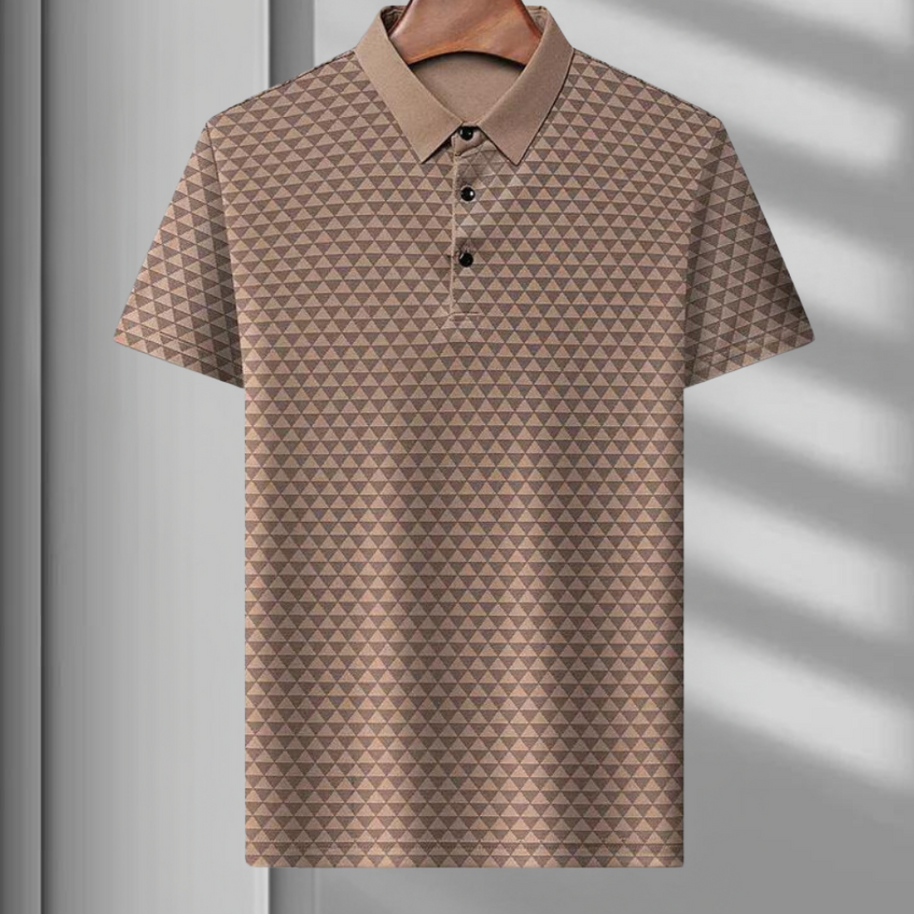 WW | Atmungsaktives Herren Polo Mit Geometrischem Muster