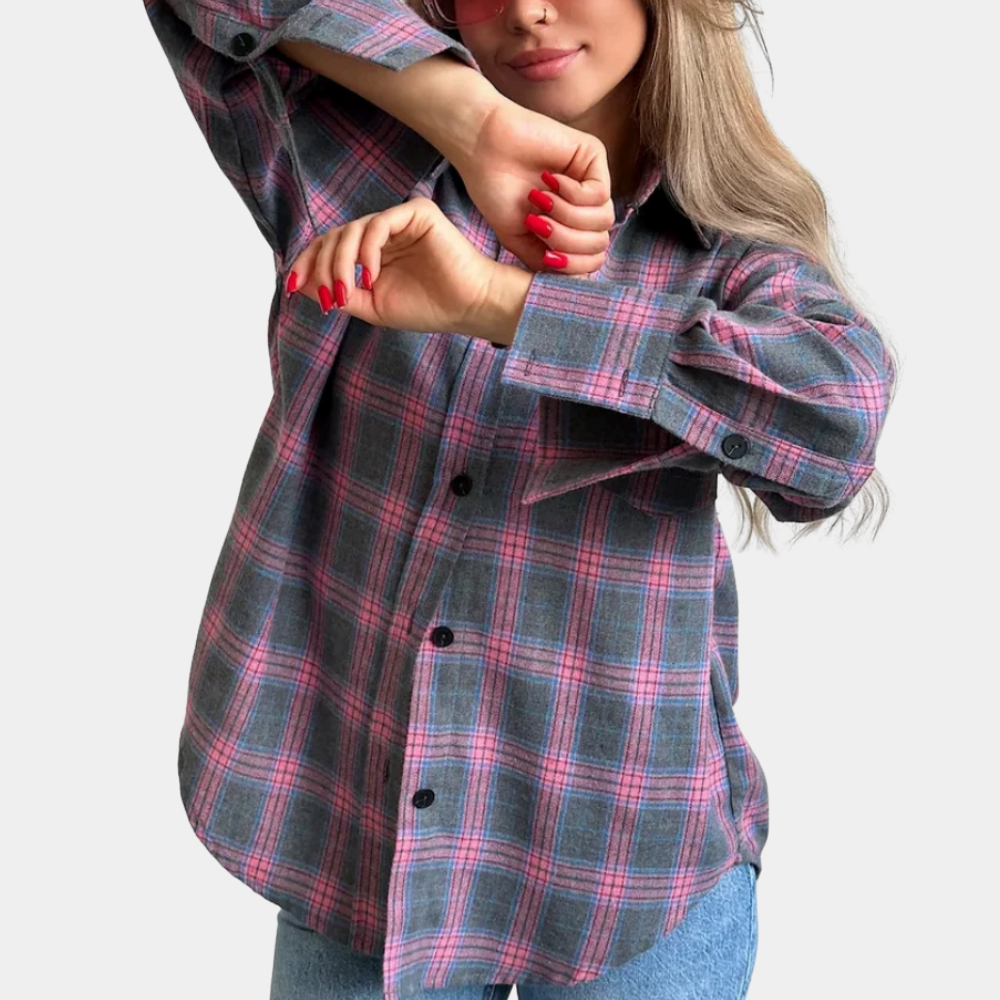 WW | Elegantes Langarm Karohemd für Frauen