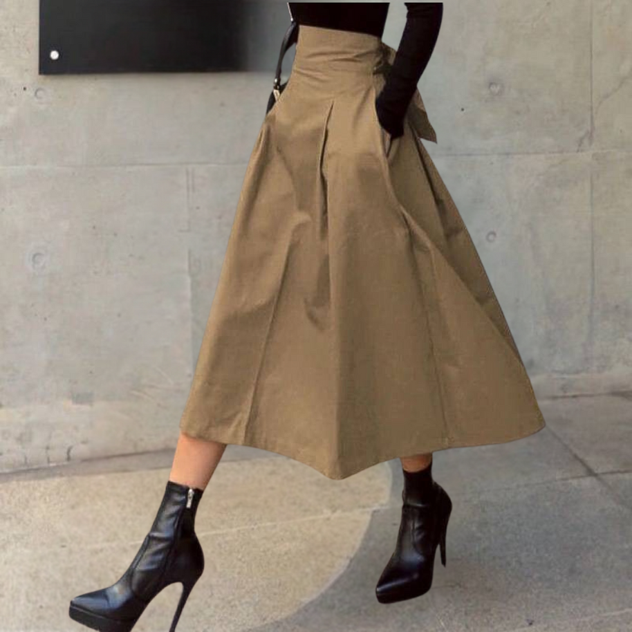 WW | Damen Rock Mit Hoher Taille Und Schleife