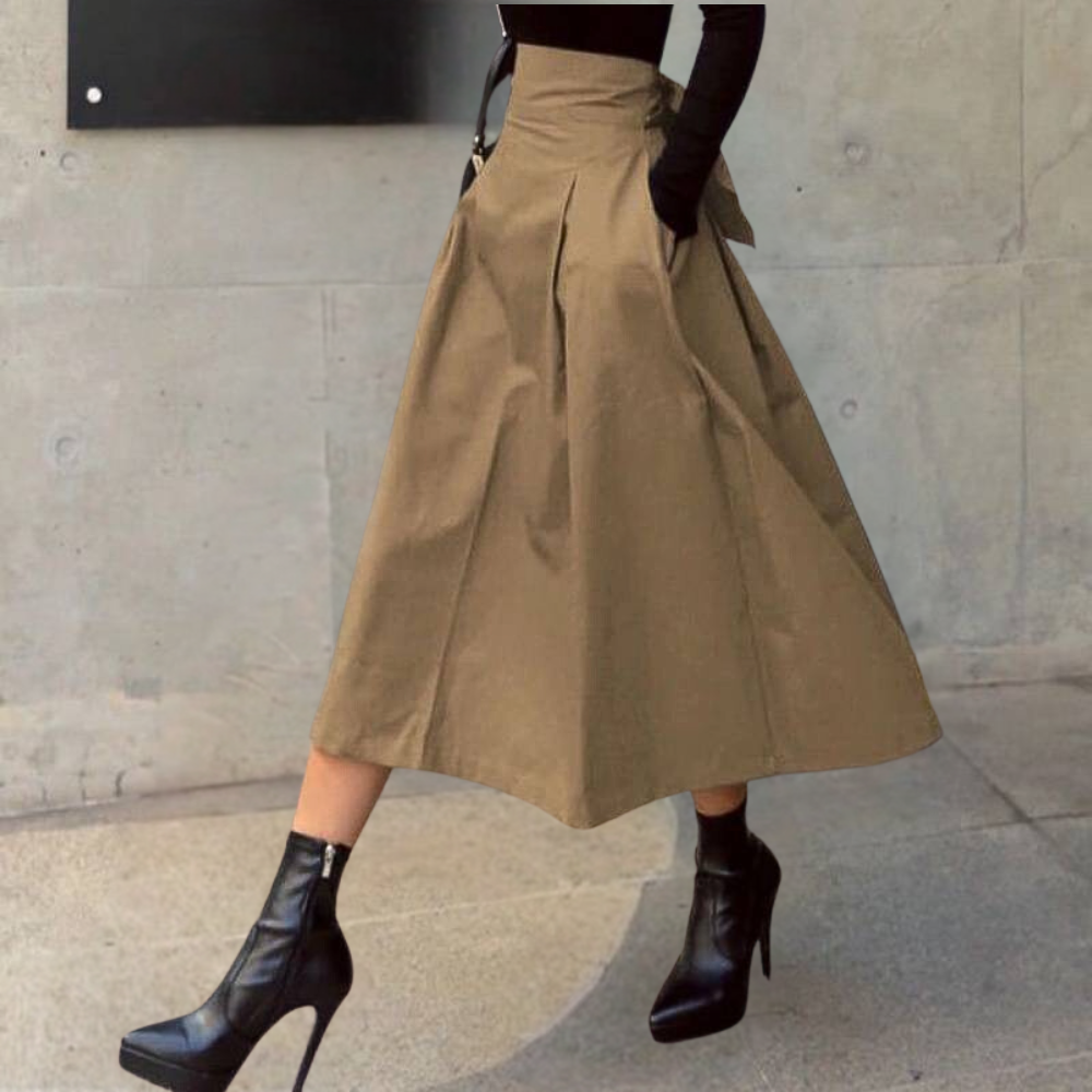 WW | Damen Rock Mit Hoher Taille Und Schleife
