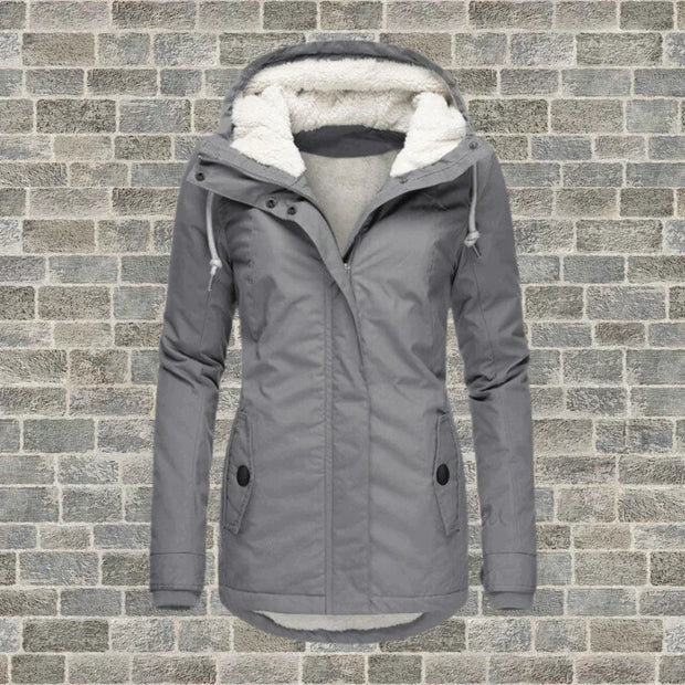 WW | Plissee-Mantel aus Baumwolle mit Kapuze