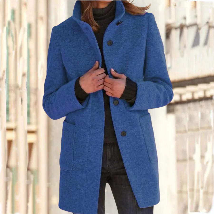 W&W Mode | Elegante Stehkragenmantel Für Damen