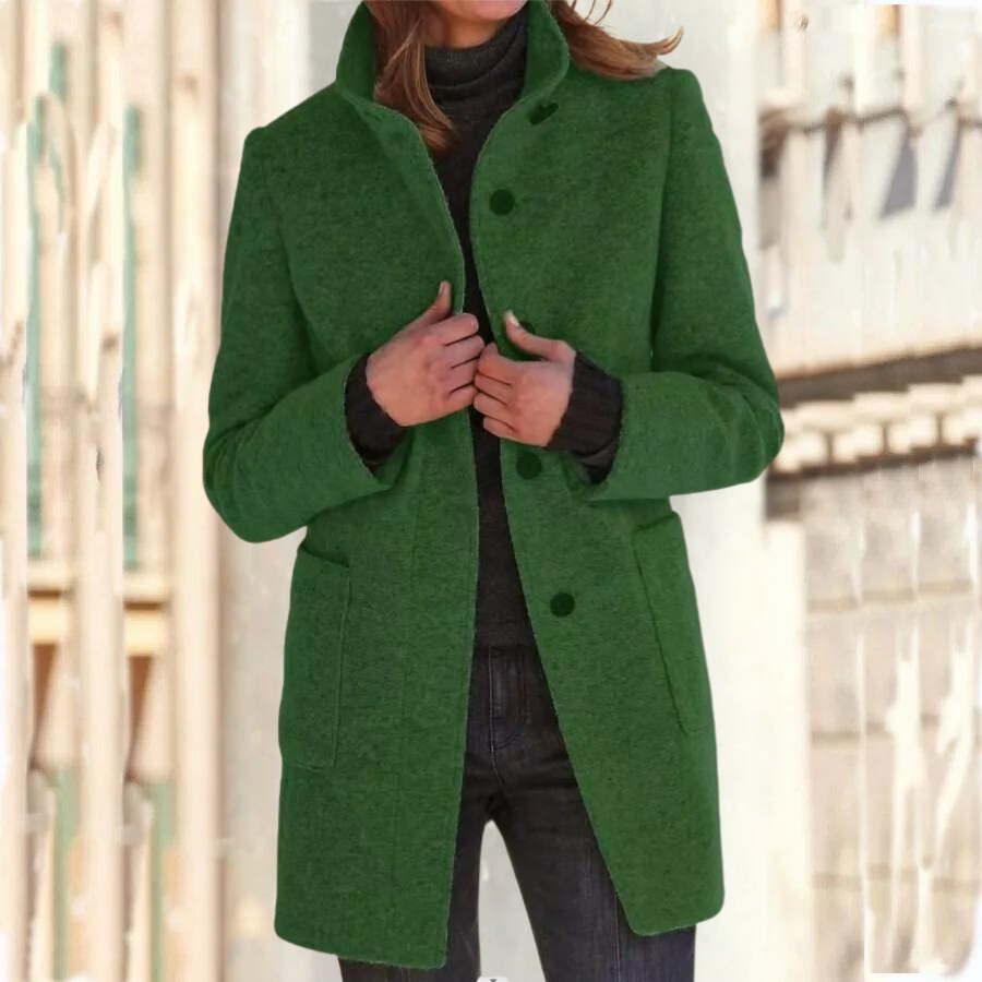 W&W Mode | Elegante Stehkragenmantel Für Damen