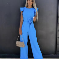 WW | Eleganter Jumpsuit mit Rüschen und Ärmeln für Damen