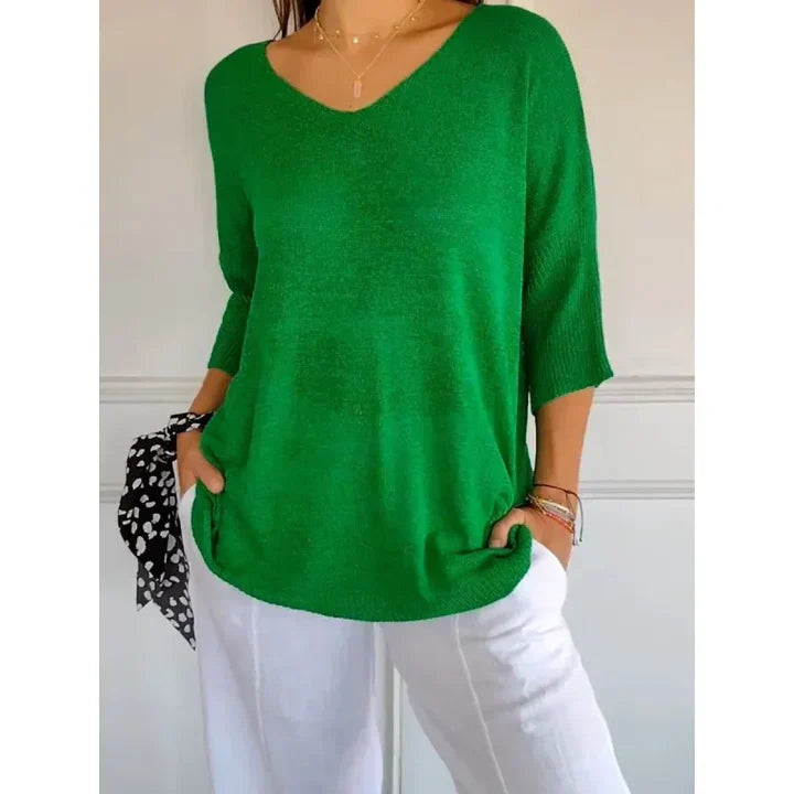 W&W Mode | Bequemes Damen-Stricktop mit V-Ausschnitt