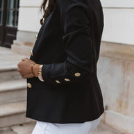 WW | Kurz Offiziersjackett mit Knopfkragen Damen Eleganter Blazer