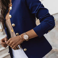 WW | Kurz Offiziersjackett mit Knopfkragen Damen Eleganter Blazer