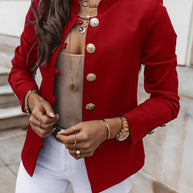 WW | Kurz Offiziersjackett mit Knopfkragen Damen Eleganter Blazer