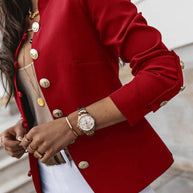 WW | Kurz Offiziersjackett mit Knopfkragen Damen Eleganter Blazer