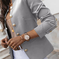 WW | Kurz Offiziersjackett mit Knopfkragen Damen Eleganter Blazer