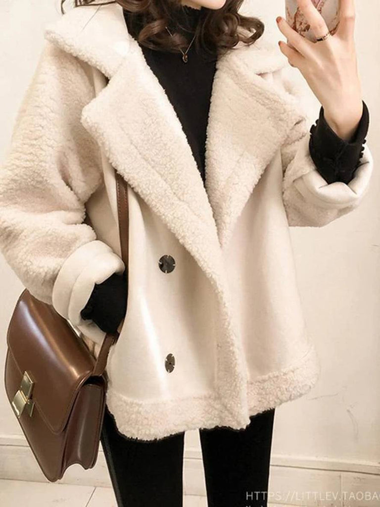 WW | Flugzeugjacke Lammfell Chic Winter Damen Perfecto Jacke
