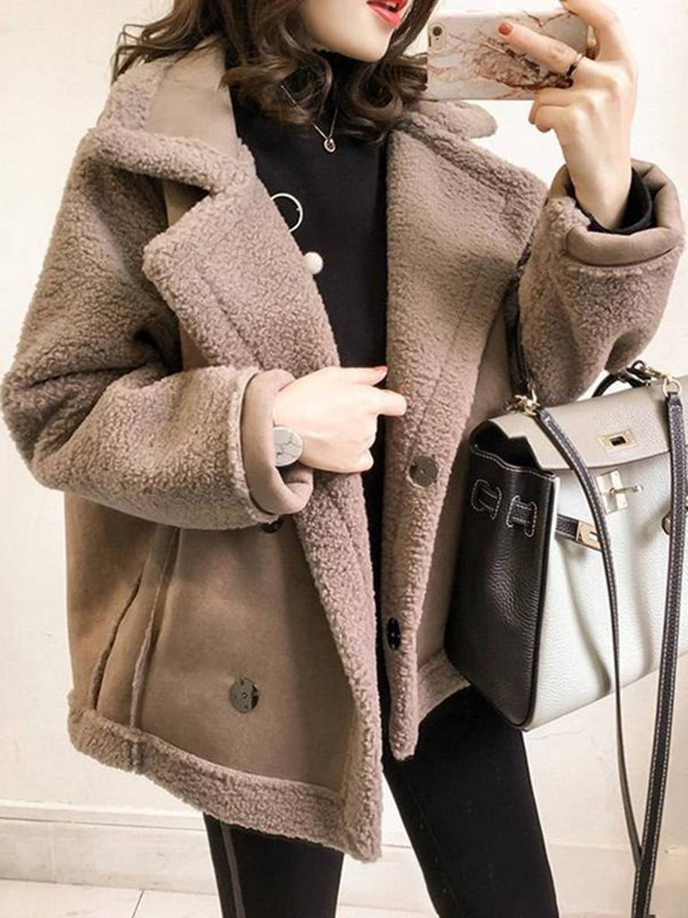 WW | Flugzeugjacke Lammfell Chic Winter Damen Perfecto Jacke