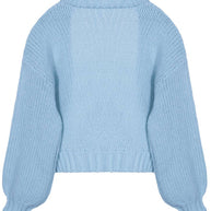 WW | Cardigan aus Grobstrick Einfarbig mit Abfallenden Schultern Langarm Damen Elegant Lässig Weit Oversized Blouson