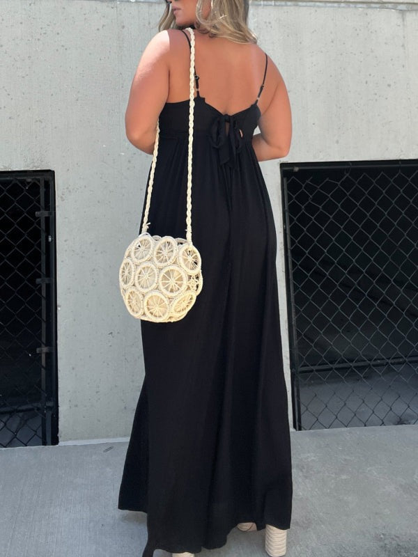 WW | Jumpsuit mit V-Ausschnitt und Breiten Trägern
