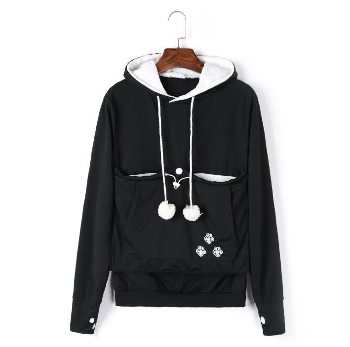 W&W Mode - Damen Kapuzenpullover mit bestickten Reißverschlusstaschen für lässige Winterbekleidung