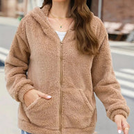 WW | Freizeit Winter Kapuzenjacke mit Reißverschluss für Frauen