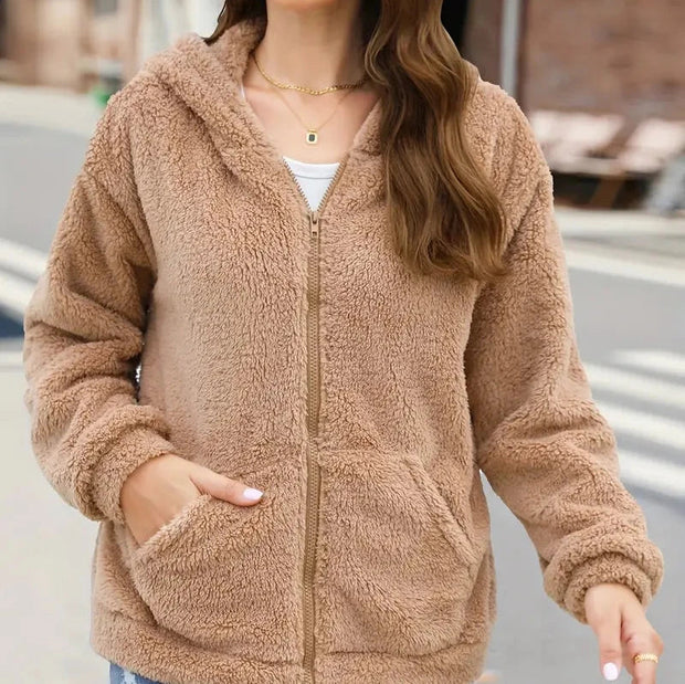 WW | Freizeit Winter Kapuzenjacke mit Reißverschluss für Frauen