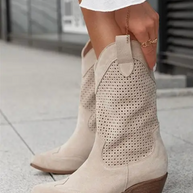 WW | Perforierte Wildleder Westernstiefel für Damen