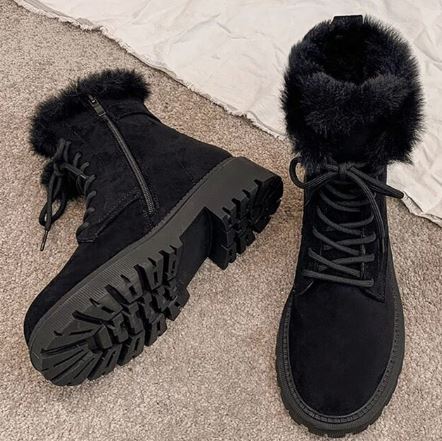 W&W Mode | Bequeme Winter Antirutsch Schneestiefel mit Reißverschluss für Frauen