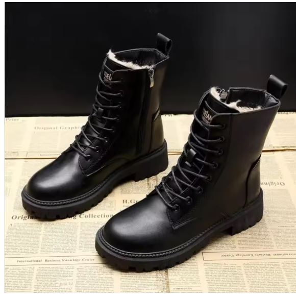 WW | Sorte Leder Winterstiefel