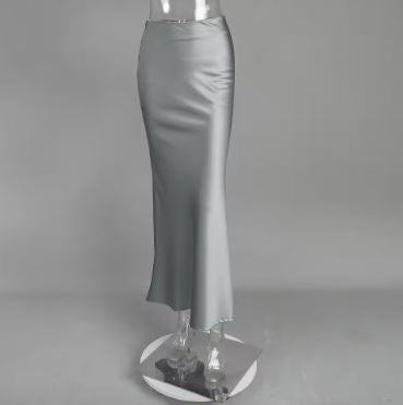WW | Satin-Midi-Rock mit Fließendem Design für Damen