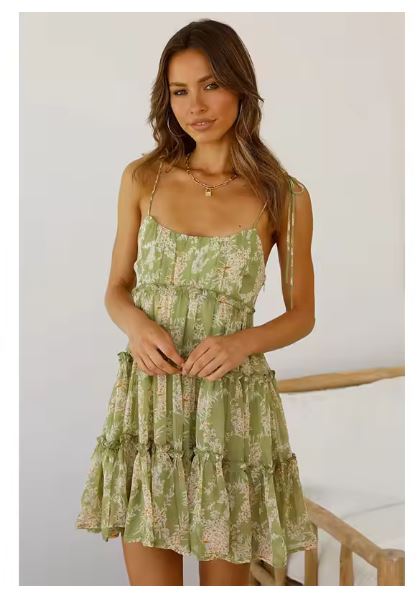 Bequemes Kleid mit Naturdruck
