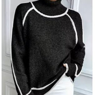 Luxuriöser olivgrüner Strickpullover
