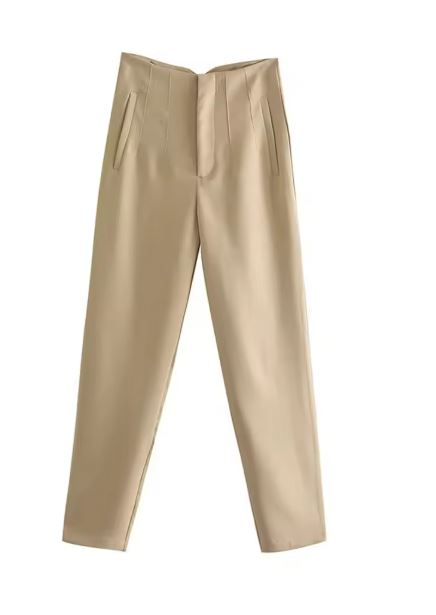 W&W Mode Vintage Hose mit geradem Reißverschluss und erhöhter Taille