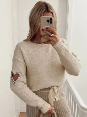 WW - Fashion liefde hart uitgeholde trui